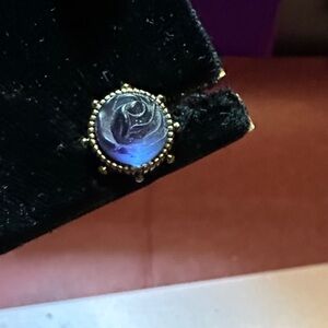 Betsey Johnson Purple Rose Earrings with gold accents